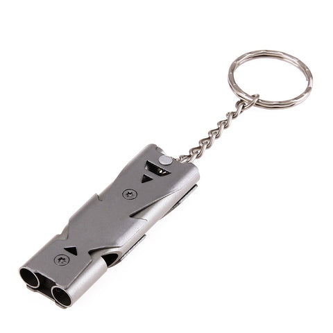 Double Pipe Whistle Keychain