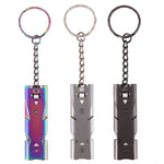 Double Pipe Whistle Keychain
