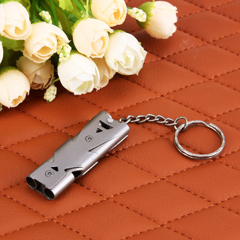 Double Pipe Whistle Keychain